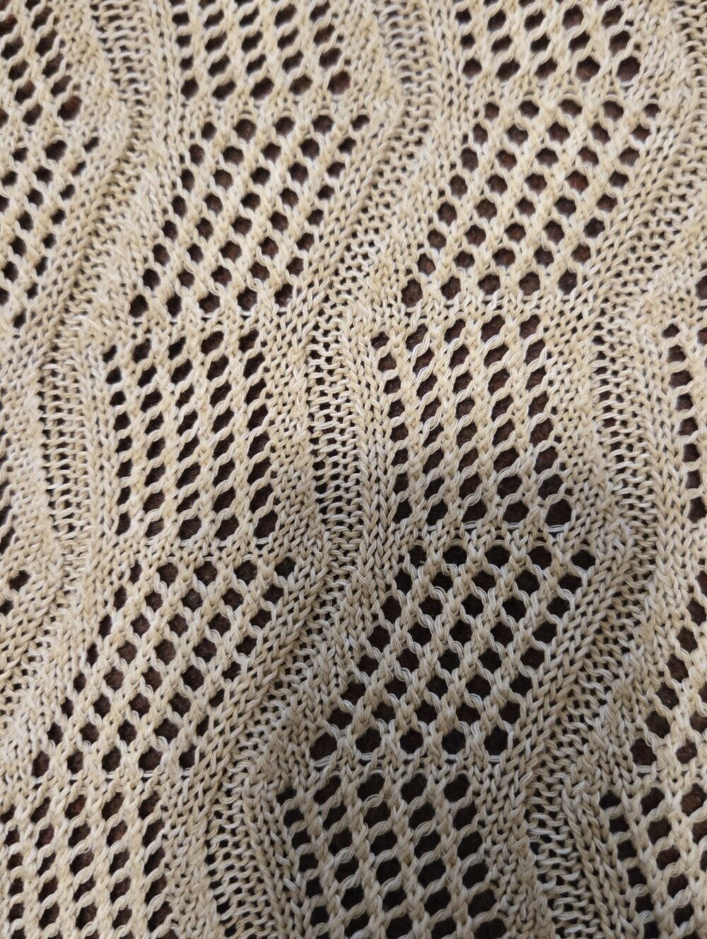 Leo & Nicole Open Front Knit Shawl Cardigan Tan XL Armpit Discoloration - Picture 7 of 7